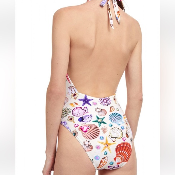 GOTTEX WHITE SANDS SAND DEEP V PLUNGE ONE PIECE SWIMSUIT Size 10 - Picture 6 of 16